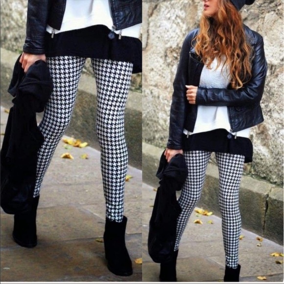 Best Selling Soft Brushed Houndstooth leggings - Picture 2 of 8